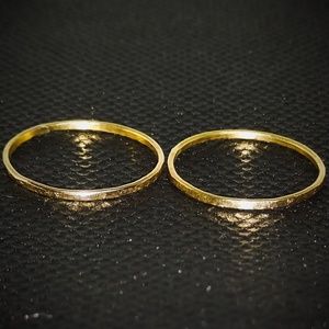 Thin Gold Filled Stacking Rings, Lightly Hammered